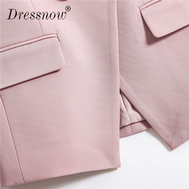 Dressnow Модный женский бледно-розовый приталенный силуэт Блейзер Женский весенний