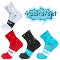 4 pairsset cycling socks sports socks men women outdoor pro competitions road bike socks breathable calcetines ciclismo