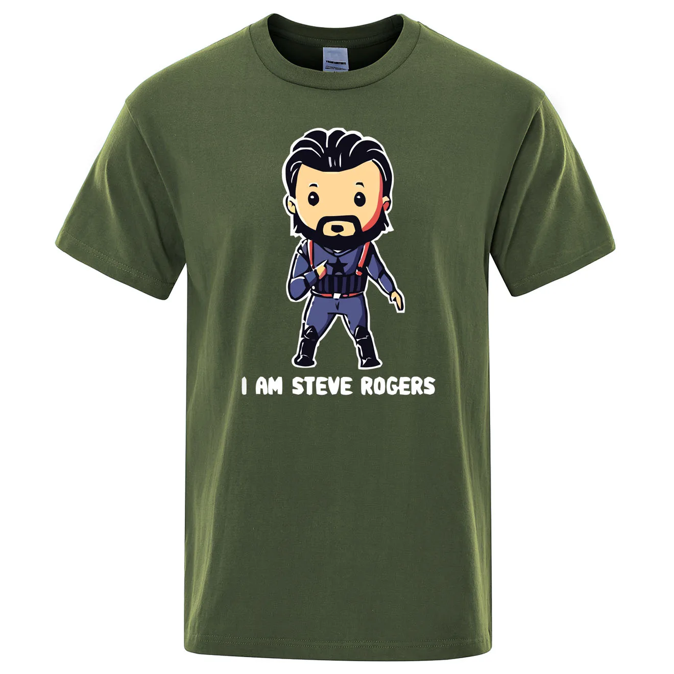 2020 летняя хлопковая Футболка с принтом I AM steve rogers Мужская футболка коротким