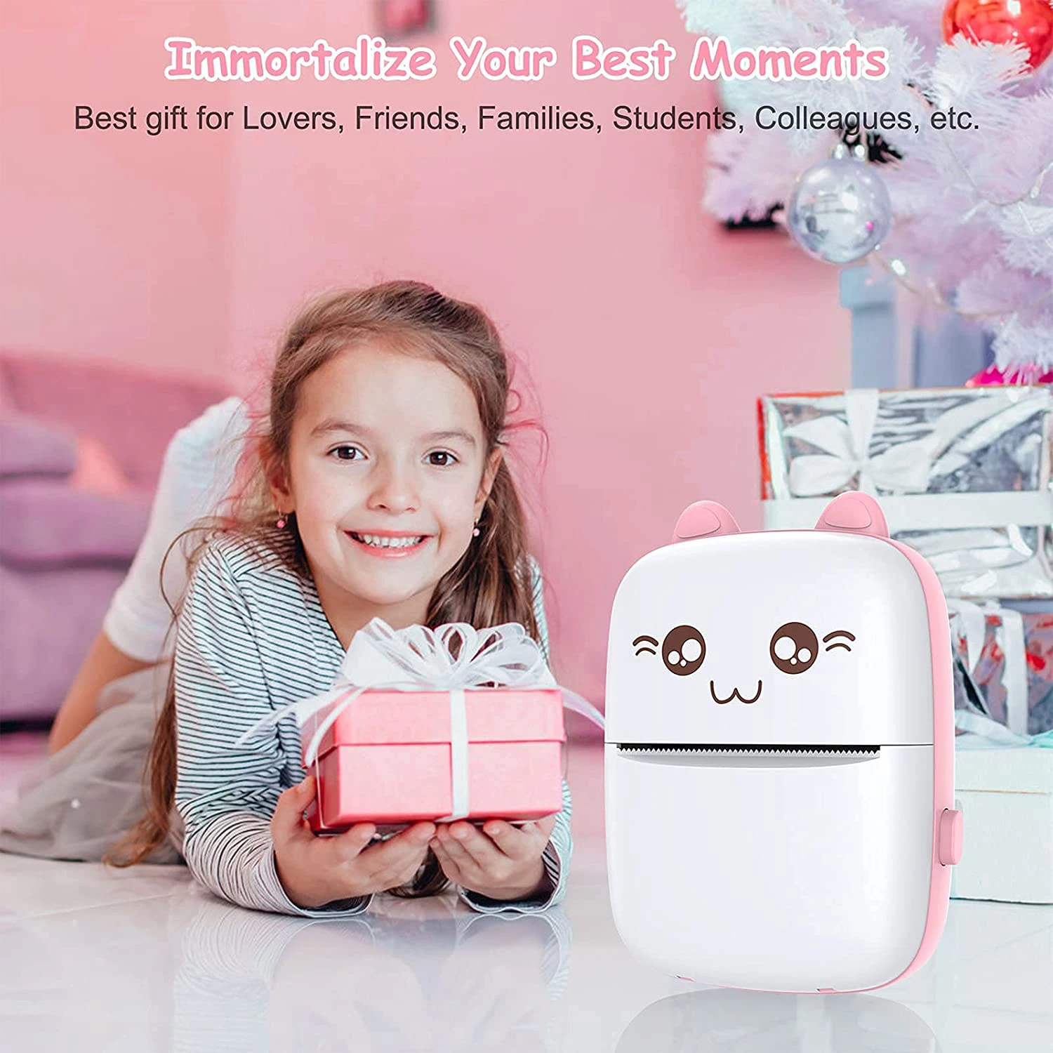 

Mini Pocket Printer Wireless Bluetooth Thermal Printers Label Cat Photo Printing 58mm BT Gifts For Kids Home Android Ios Printer