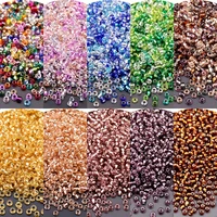 multi size 1 5mm 2mm 3mm 4mm czech silver lined glass seed beads 150 120 80 60 round spacer garments diy bead 35 colors 10g