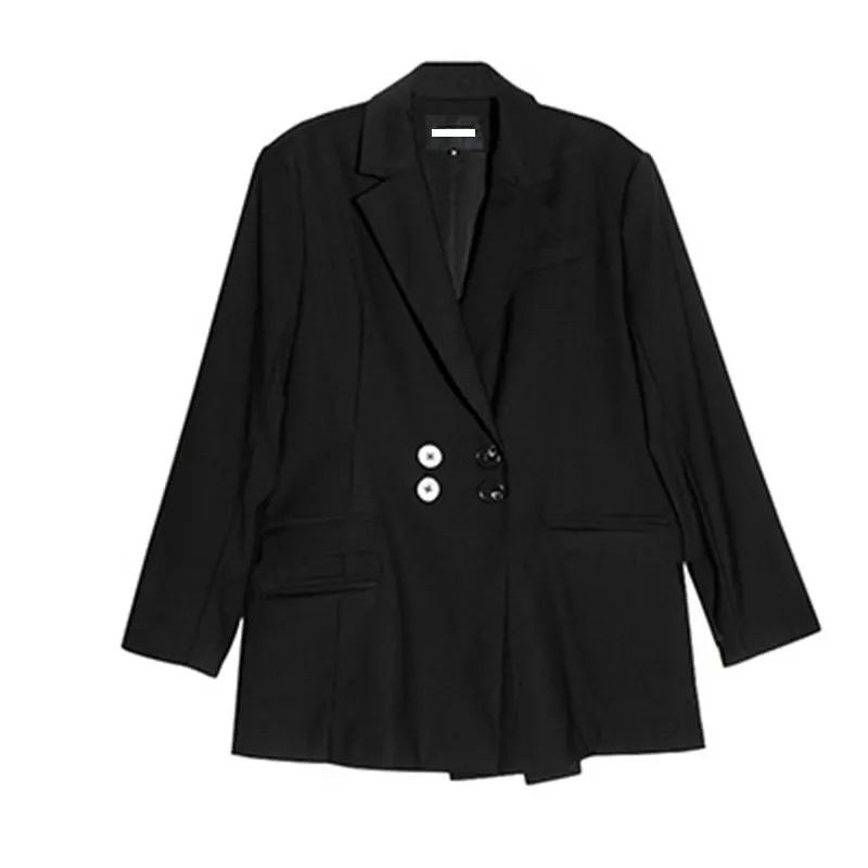 

XITAO Black Women Blazer Fashion New Full Sleeve Patchwork Single Breast Pocket Split 2020 Autumn Minority Elegant Coat ZP3087