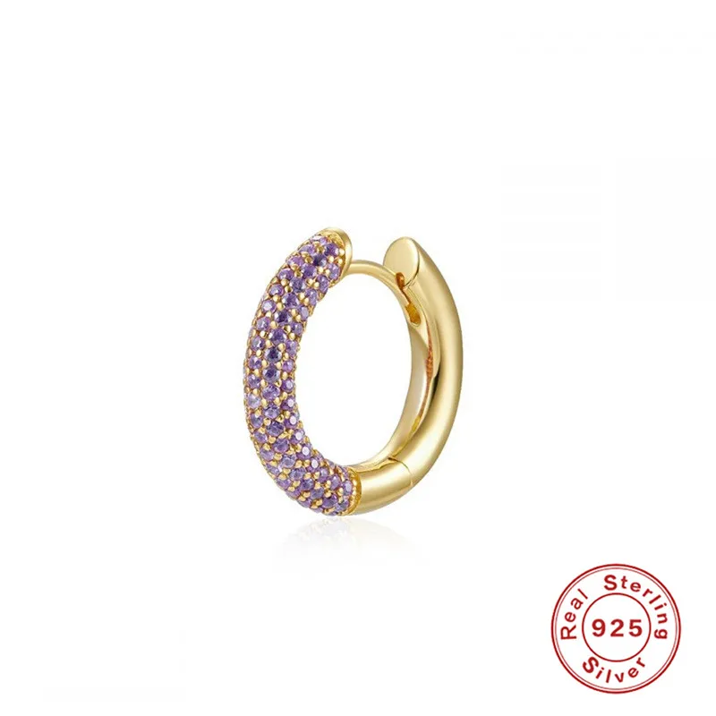 

Viny Circle Multicolor Micro-Inlaid Zircon Pendientes 925 Sterling Silver Earrings For Women Earrings Hoops 2021 Brincos
