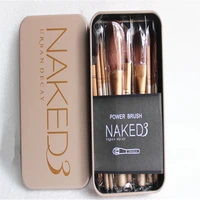 naked3 12pcs professional makeup brushes tools set make up brush tools kits eye shadow brushes golden brush set