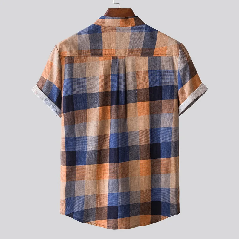 

NIBESSER Fashion Men Hawaiian Shirt Short Sleeve Streetwear Print Striped Summer Chic Blouse 2021 New Beachwear Camisas