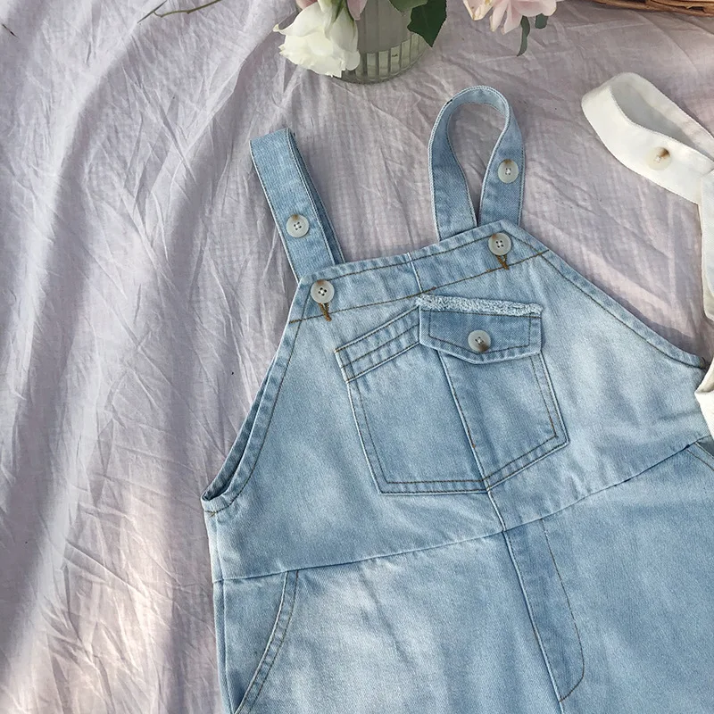 Детские свободные джинсовые комбинезоны Шорты в Корейском стиле для мальчиков и