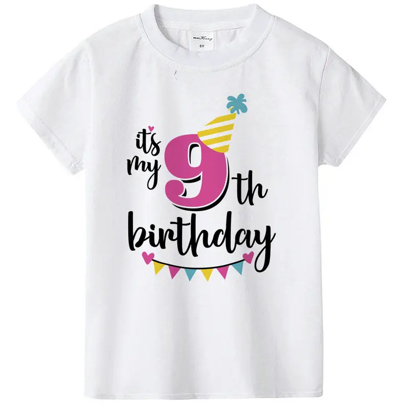 Детская футболка с коротким рукавом и цифрами на 1 й день рождения|Тройники| |