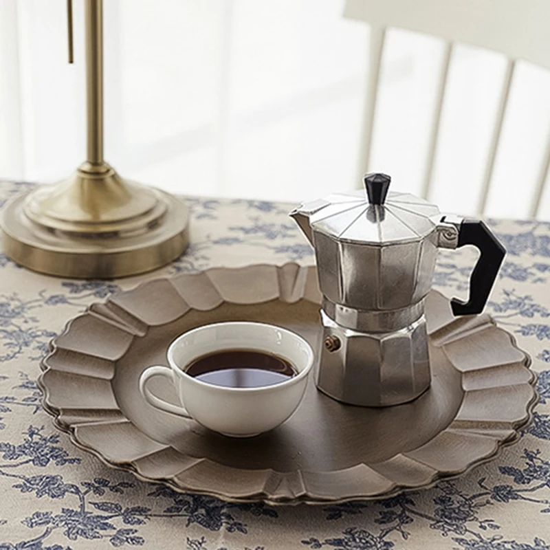 Ретро Круглый Чайный горшок для хранения торта поднос дома свадьбы декоративный