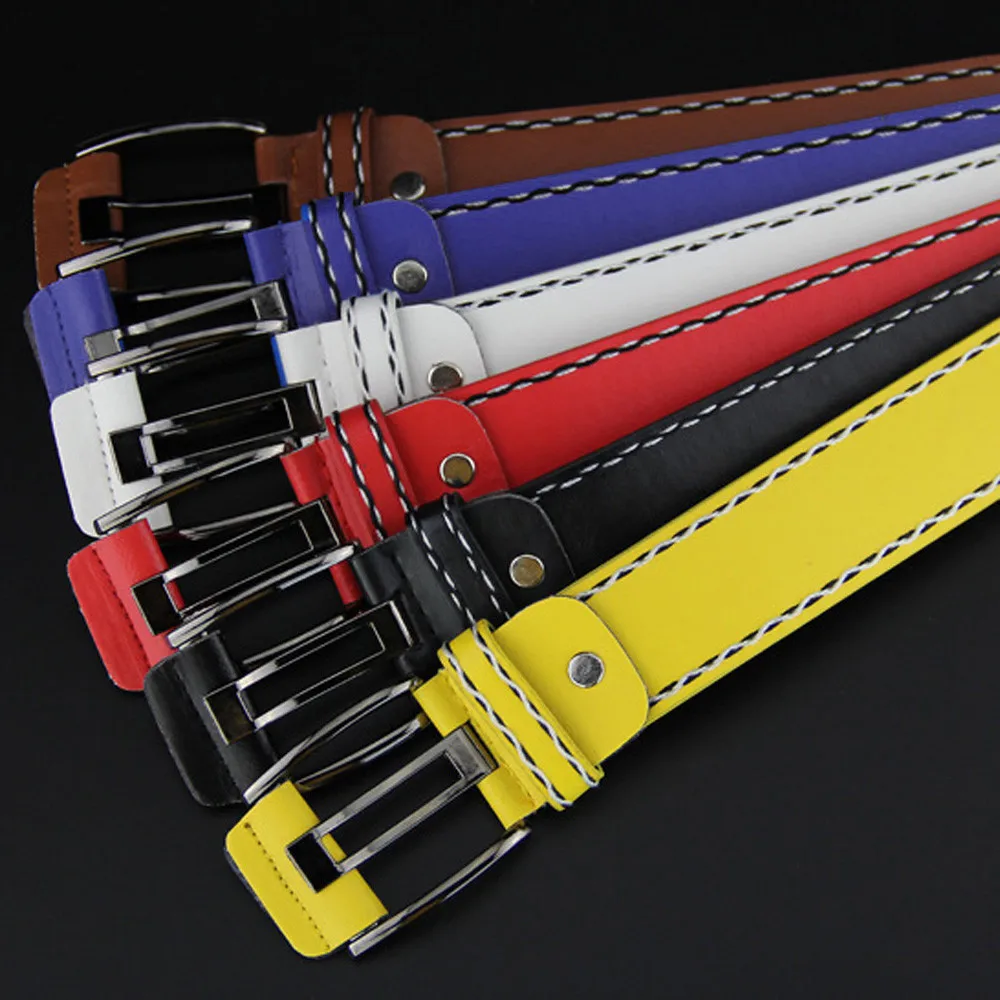 Fashion Men Belt Casual Leather Smooth Girdle Buckle Waistband Leisure Business Work Strap Newly Style мужские#50 | Аксессуары