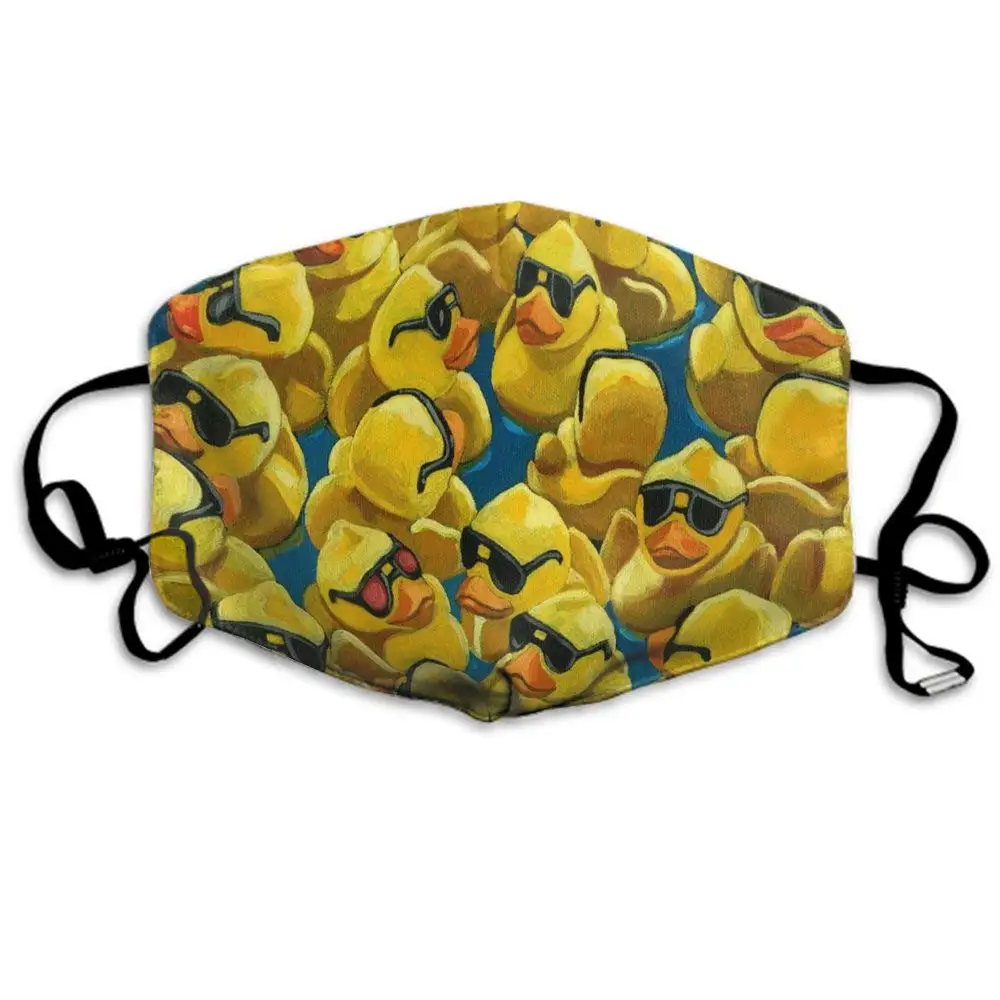 

Face Mask Rubber Duck Painting Earloop Face Mask - Adjustable Elastic Strap for Cosplay Cycling, Anti Dustproof Face and Nose