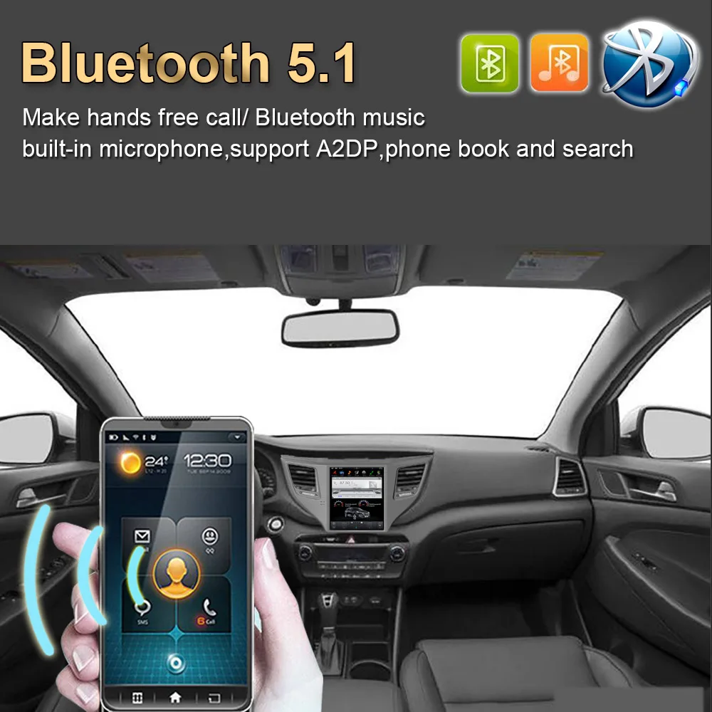 10 4 дюймовый экран в стиле Tesla Android 9 0 автомобильный GPS-навигатор для HYUNDAI TUCSON 2015-2022