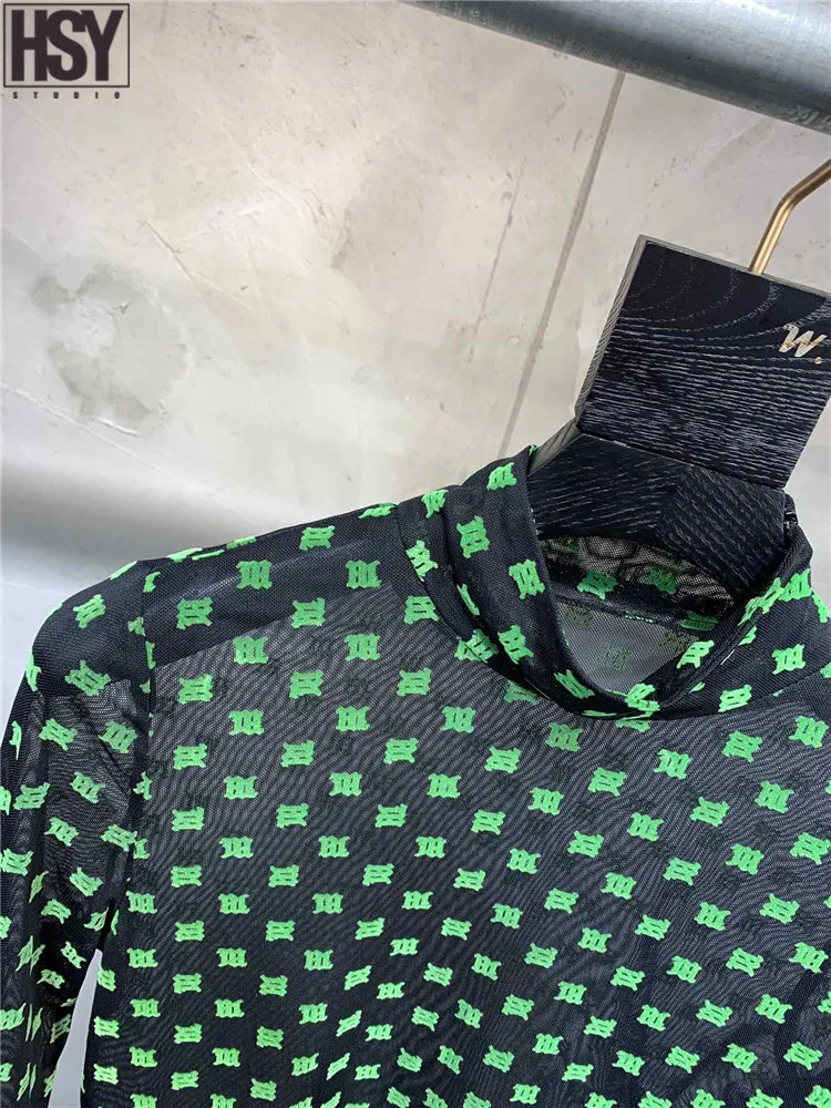 【HSY】2019 Осенняя Новая женская уличная базальная верхняя зеленая трехмерная