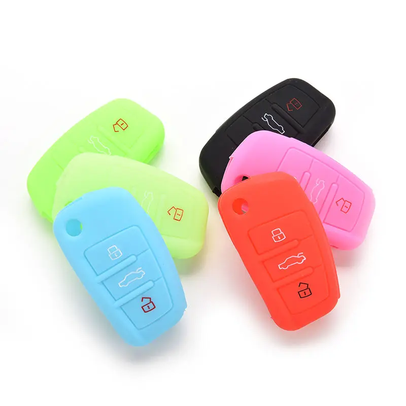 

1 шт. для Audi A3 A4 A6 Tt Q7 R8 дистанционный ключ корпус карамельный цвет силиконовый флип-ключ держатель Брелок чехол для ключей