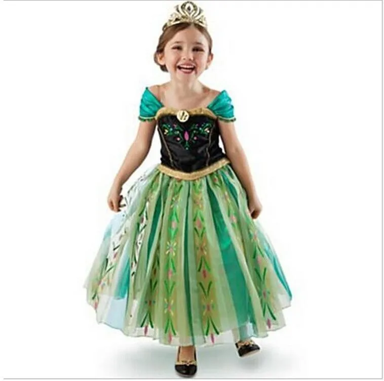 

Girls Dress Cartoon Cosplay Snow Queen Princess Dresses Elsa Anna Dress Costume Toddler Girl Dresses Children Clothing