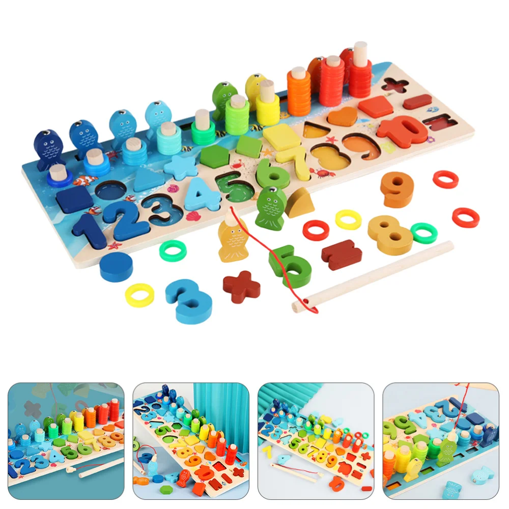 

1 set of Wooden Shape Matching Educational Plaything Number Cognitive Board