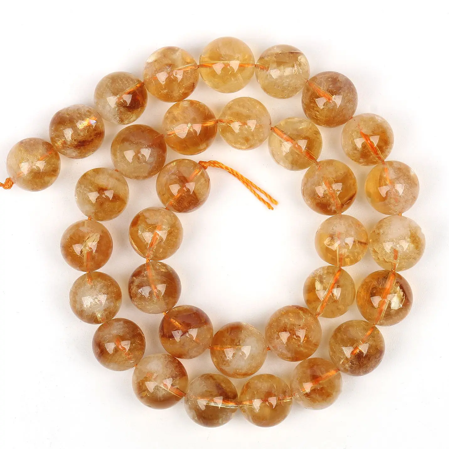 Круглые Бусины Из Натурального цитрина AA для изготовления ювелирных изделий