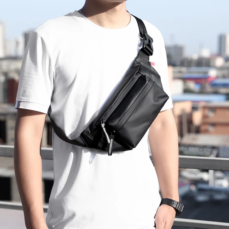 Weixier 2021Waterproof Waist Bag, Men's Personalized Chest Bag, Leisure Outdoor Sports Messenger Bag, Fashion Korean Cycling Bag