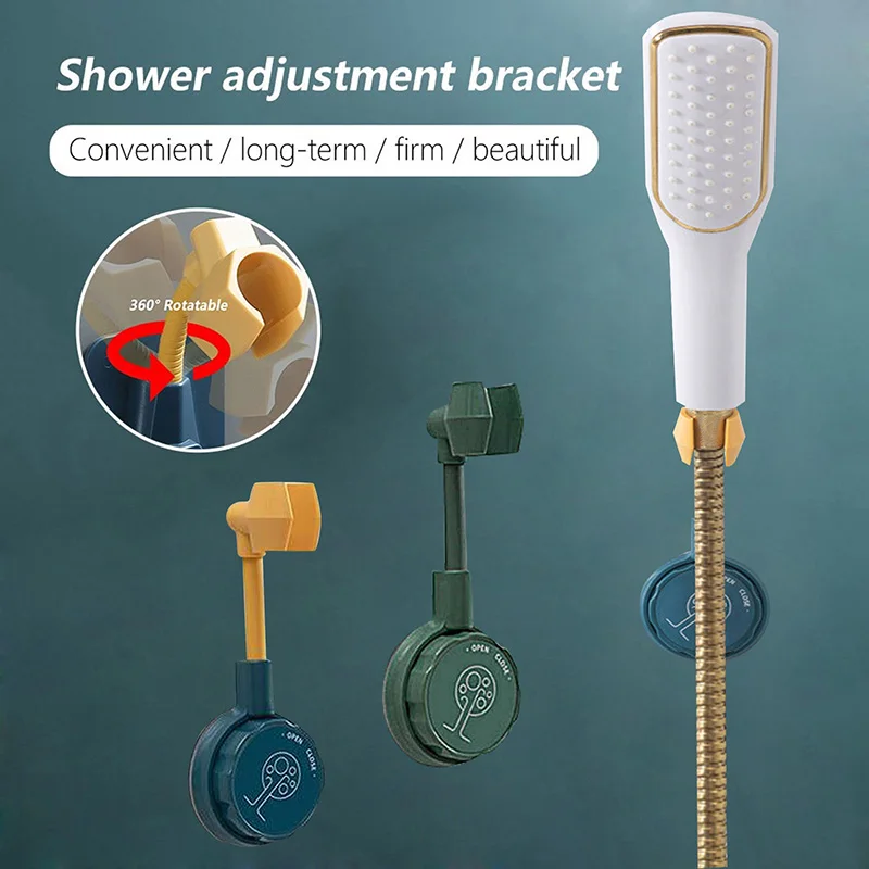 

Bathroom Shower Hook Punch Free Seamless Adjustable Shower Accessories Shower Head Holder Rack --M25