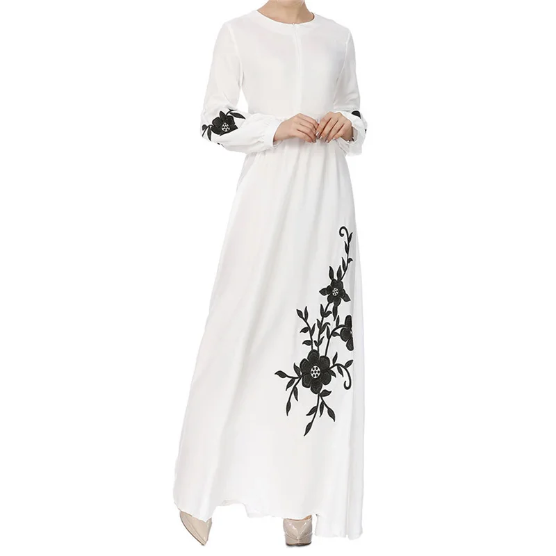 Женское шифоновое платье с длинным рукавом длинное винтажное круглым вырезом и