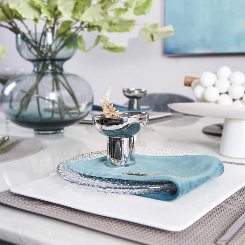 

Набор посуды в западном стиле, набор для украшения стола, плоская тарелка с замораживаемой точкой, стеклянная Хрустальная тарелка