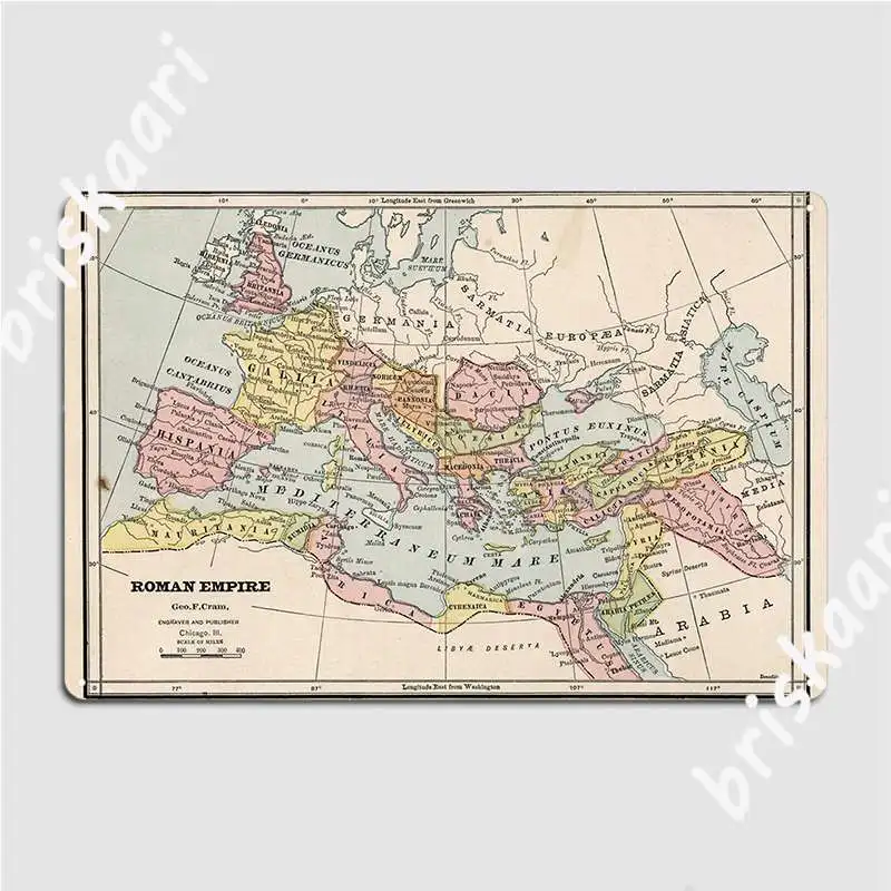 

Винтажная карта Римской империи, металлический плакат, кинотеатр, гостиная, бар, пещера, украшение на стену, жестяной плакат
