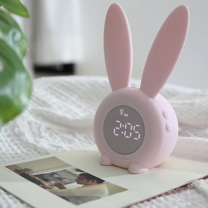 

Children Gift Pink Green Blue Digital Alarm Clock With Led Sound Night Light Function Table Wall Clocks For Home Decoration