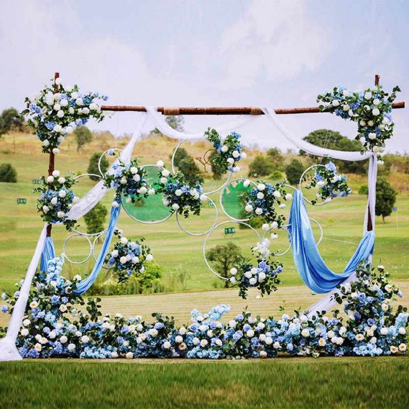 Свадебная рамка с цветами кольцо кованого железа Цветочная стена из