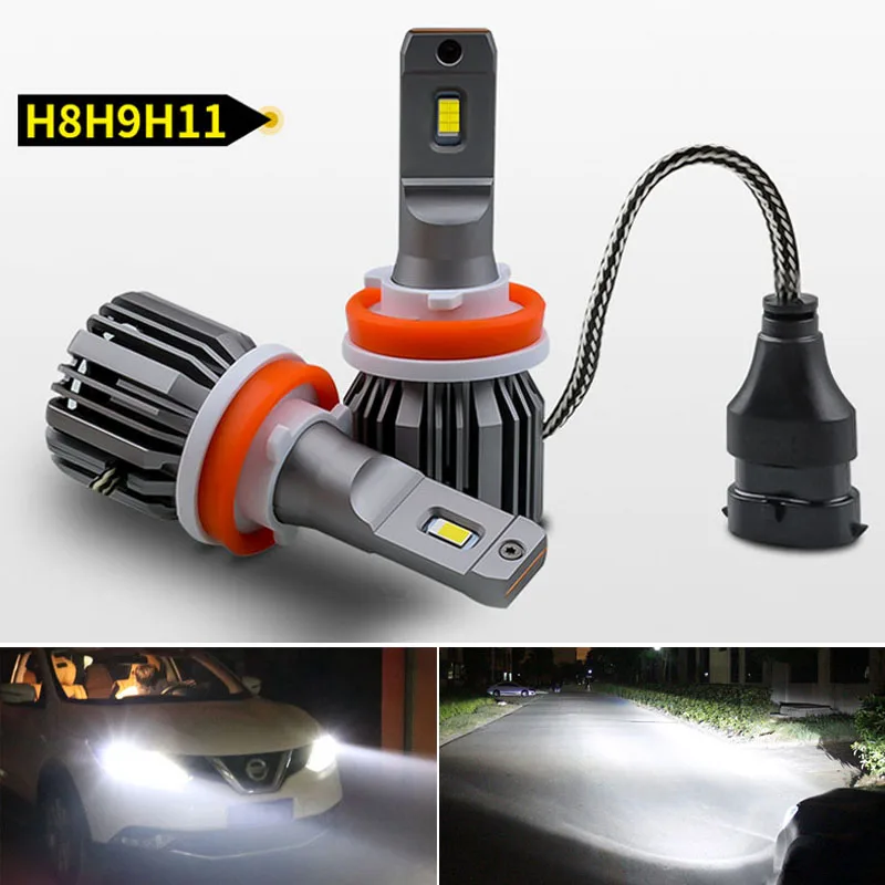 

2 шт., Автомобильные светодиодные лампы H11 H8 H9 H7 H4 H1 HB3 9005 HB4 9006 для Ford Focus 2 3 Fiesta Fusion Ranger Kuga S Max Mondeo MK4