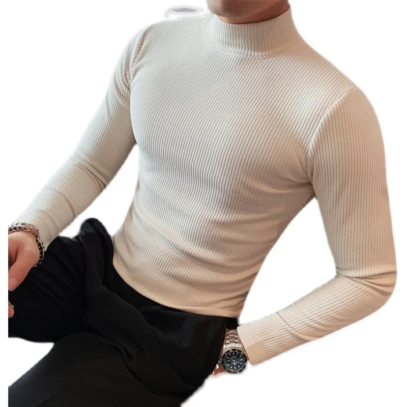 Водолазка мужская осенне-зимняя стандартная Мужская одежда простые облегающие