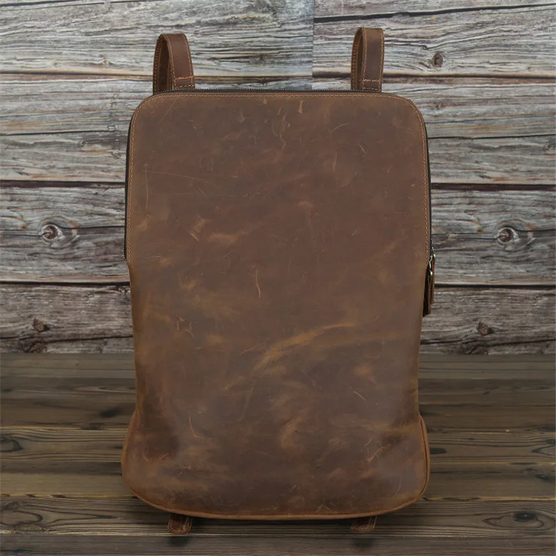 Рюкзак мужской и женский из натуральной кожи с отделением для ноутбука 15 6 дюйма