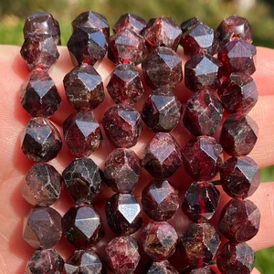 Бусины Из граненого темно-красного граната, 15 дюймов, 6, 8, 10 мм