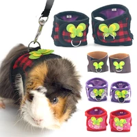 small pet two legged chest strap outdoor traction rope leash clothes for chinchilla dutch guinea pig breathable denim corset
