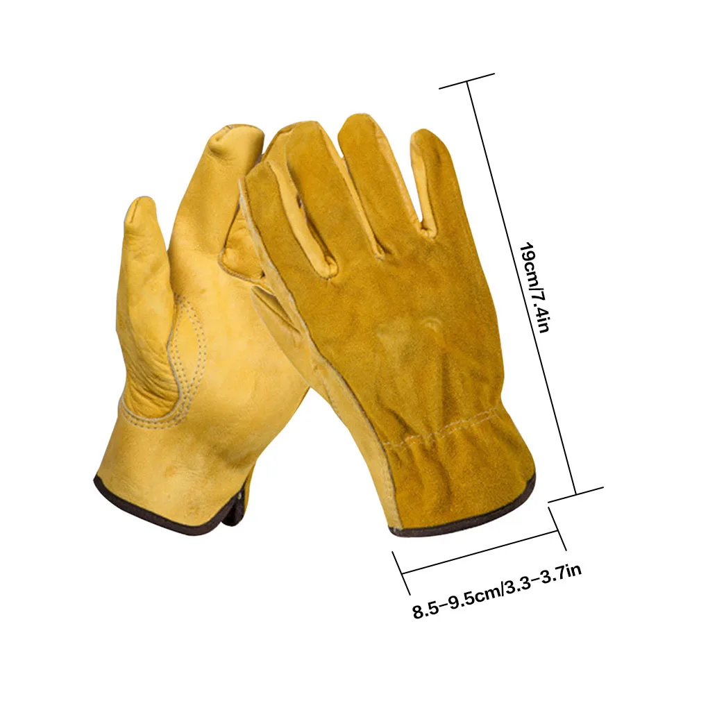 

1 Pair Gardening Leather Gloves Anti-scald Wear-resistant Tearing-resistant Puncture Proof Unisex Work Gloves