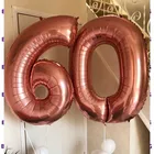 2 шт. 32 или 40 дюймов счастливый 60 день рождения Фольга шарики розового и голубого цвета золотой номер 60th лет вечерние аксессуары для мальчиков с рисунком Человек Девушка постав