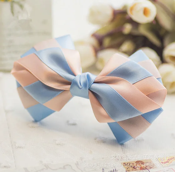 

Women's hair accessories handmade products ribbon bow professional hairdressing duckbill clip hair ring spring clip