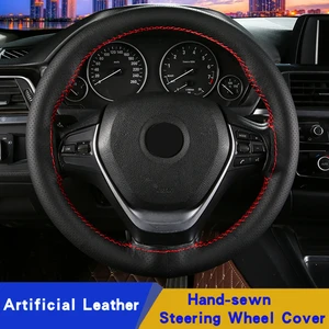 DIY Microfiber Leather Hand Sewing 37/38CM Car Steering Wheel Covers Of Car With Needle And Thread I in Pakistan
