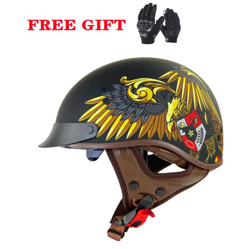 

Retro Motorcycle Helmet Motorbike Summer Racing Off Road with Sun Visor DOT Approved Chopper Casco Moto Capacete Casque