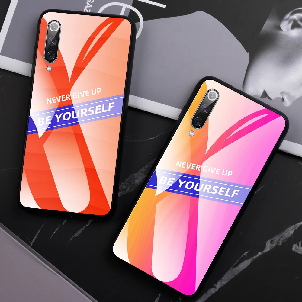 Glass Case For Xiaomi Mi 9 SE A3 Lite CC9E Colorful Cool Tempered Protective Cover CC9 Shell |