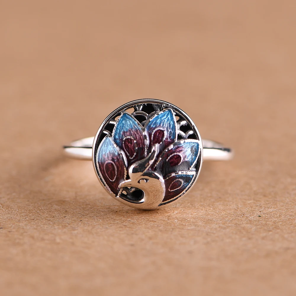 SY22331 BALMORA, 925 пробы, серебряные, Ретро стиль, Lotus, открытые, для укладки, свадебные кольца для женщин, вечерние, эмалированные, элегантные, модные, ювелирные изделия, Anillos - Цвет основного камня: SY22331