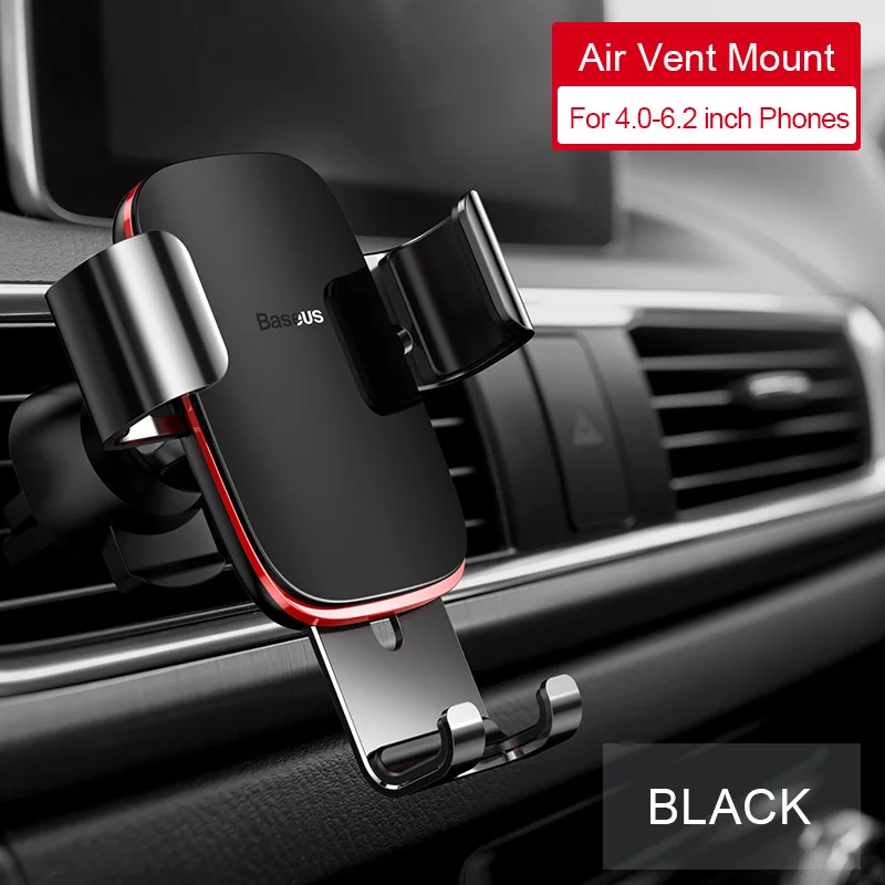 Air Vent BLACK Автомобильный держатель для телефона Baseus Gravity для автомобиля, CD слот, держатель для телефона на вентиляционное отверстие, подставка для iPhone X, samsung, металлический держатель для мобильного телефона - Цвет: Air Vent BLACK