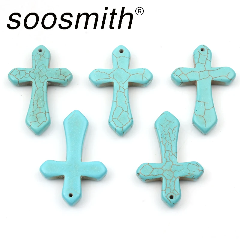 

5pcs Sword Cross Type Turquoise Natural Turquoise Beads For Jewelry Making DIY Accessory Wholesale
