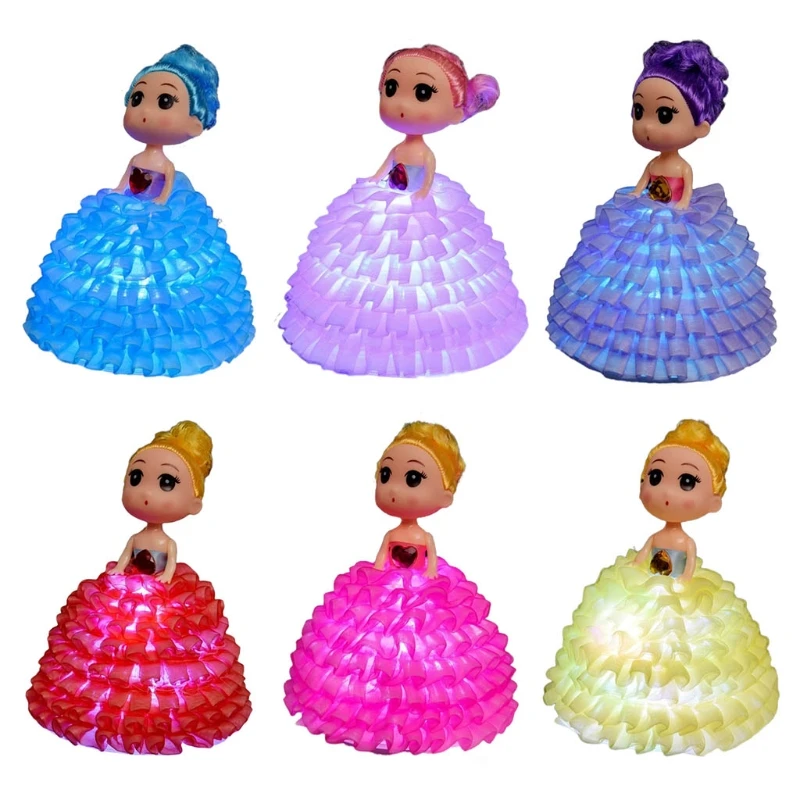 

7inch Glowing Princess Doll Cute Toy Ddung Doll for Girl Teens House Decoration Holiday Christmas Tree Festival Supplies