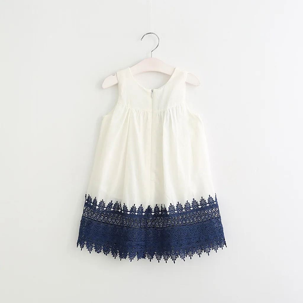 Детское кружевное платье-майка принцессы с цветочной вышивкой для маленьких