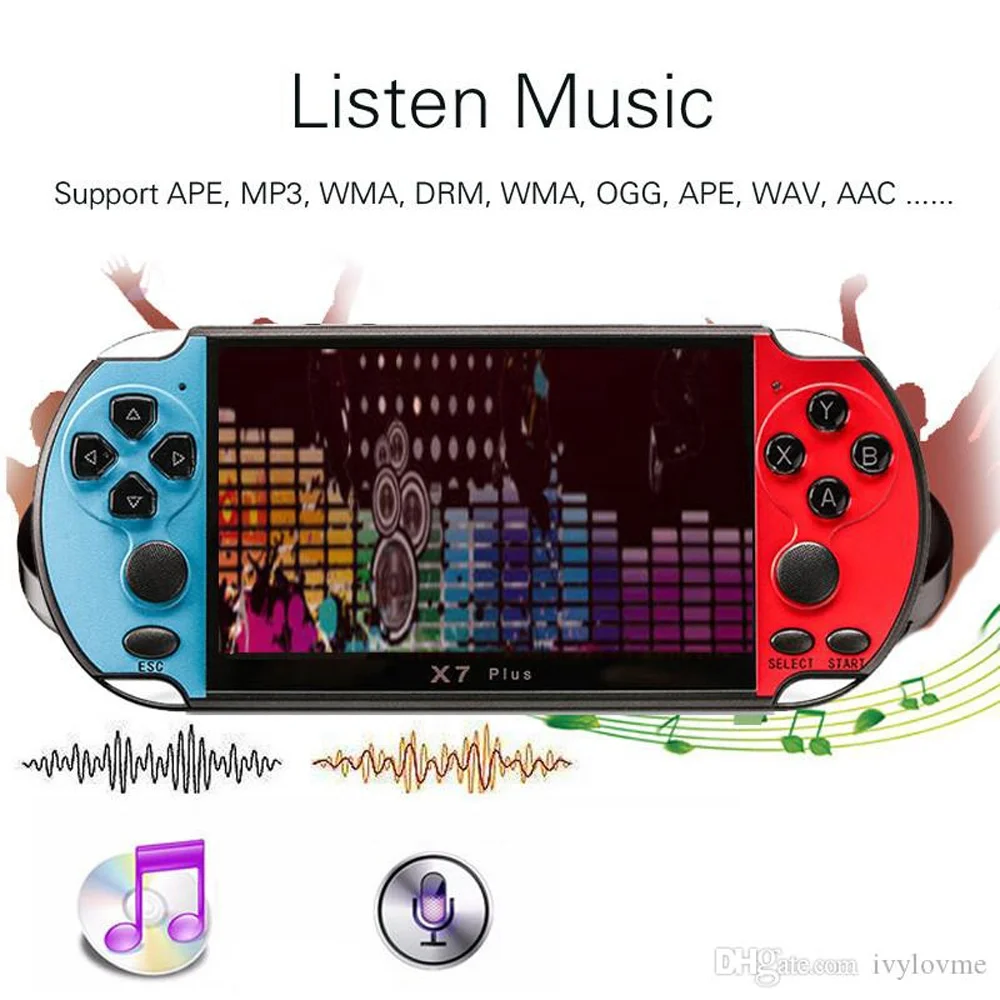 

X7 Retro Video Game Console Player Handheld Gaming 4.3 Inch Screen Game Consoles From 32 bit Memory free 8 GB