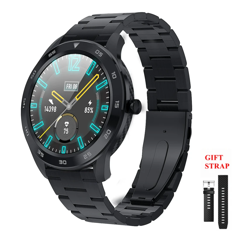 black steel LYKRY DT98 Bluetooth Вызов Смарт часы полный экран сенсорный IP68 Водонепроницаемый PPG сердечного ритма кровяного давления монитор для xiaomi huawei - Цвет: black steel