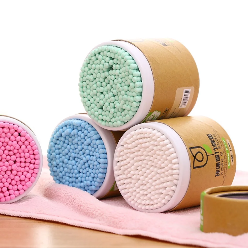 

200pcs/barrel cotton swabs double-headed selection of cotton makeup cotton swabs disposable cotton swab