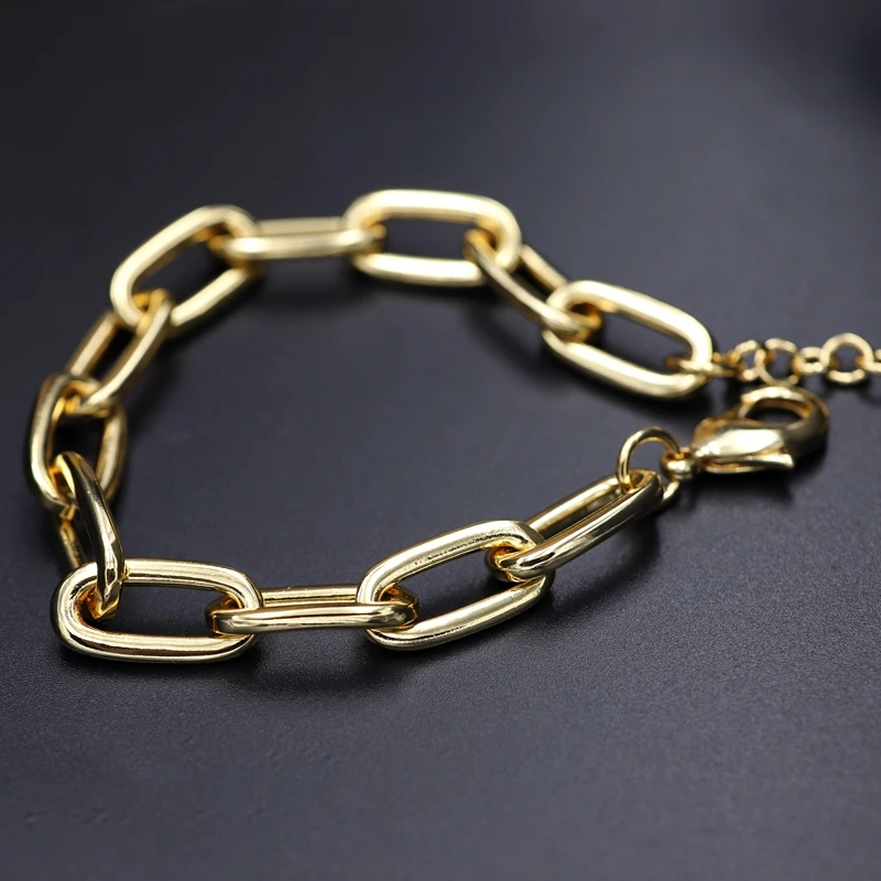 Роскошные золотистые комплекты ювелирных изделий из крупных звеньев цепи