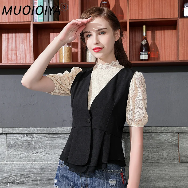 

Шифоновая куртка без рукавов, костюмный жилет для женщин, летняя Элегантная Модная Офисная Женская облегающая безрукавка белого и черного ...