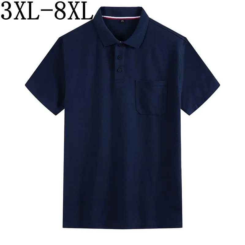 Рубашка-поло мужская деловая дышащая с коротким рукавом размеры 8XL 7XL 6XL 5XL лето 2019