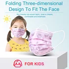 10-200 шт. одноразовая детская маска, Мультяшные маски с котенком, Детская трехслойная маска с принтом, детская маска, маскарадные маски для детей